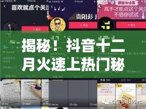 抖音十二月热门秘籍大揭秘，轻松吸引百万流量，成为网红新宠！