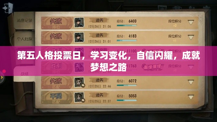第五人格投票日，学习变化，自信铸就梦想之路